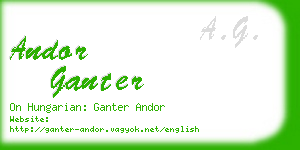 andor ganter business card